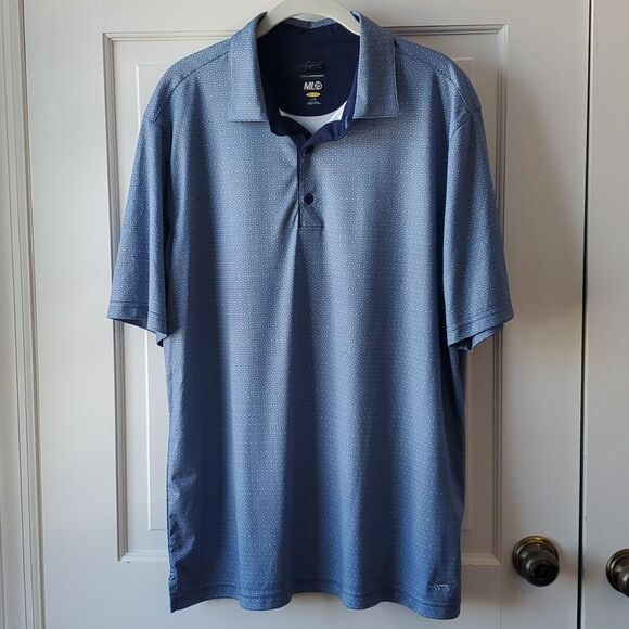 GREG NORMAN GOLF POLO SHIRT CONGRESSIONAL COUNTRY CLUB BLUE WHITE SIZE LARGE - Picture 1 of 8
